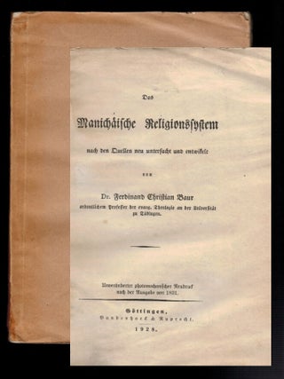 Item #2135 Das Manichäische Religionssystem nach den Quellen neu untersucht und entwikelt....