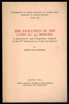 Item #2318 The evolution of the Latin b - u merger : a quantitative and comparative analysis of...