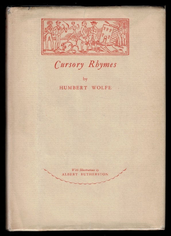 Item #311313 CURSORY RHYMES. Illustrated by Albert Rutherston. Humbert WOLFE.