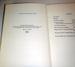 THE HOUND OF HEAVEN. A Commemorative Volume. Edited and Introduced by G. Krishnamurti. SIGNED BY HENRY WILLIAMSON AND G. KRISHNAMURTI.