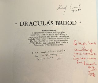 DRACULA'S BROOD. Rare Vampire Stories by Friends and Contemporaries of Bram Stoker. Selected and Introduced by Richard Dalby.