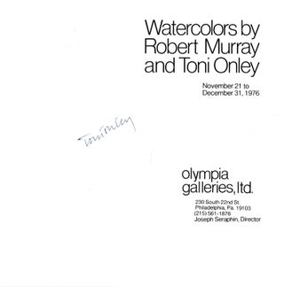 WATERCOLORS BY ROBERT MURRAY AND TONI ONLEY. November 21 to December 31, 1976. Exhibition Catalogue, Signed by Toni Onley.