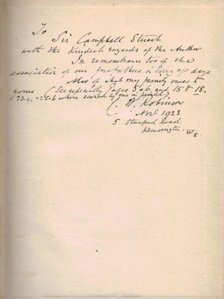 LIFE OF SIR JOHN BEVERLEY ROBINSON, Bart, C.B., D.C.L., Chief-Justice of Upper Canada. With a Preface by George G. Parkin, C.M.G., LL.D.