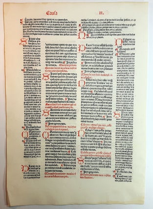 A LEAF FROM THE DECRETUM (cum apparatu Bartholomaei Brixiensis) PRINTED BY JOHANN GRÜNINGER, STRASSBURG, 1484.