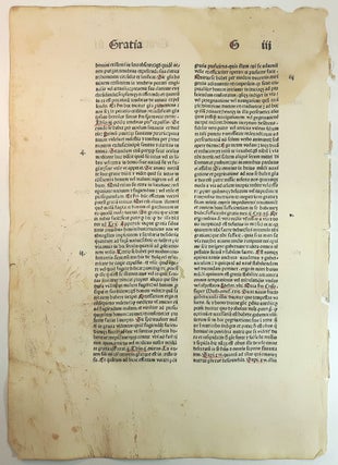 A LEAF FROM SUMMA PRAEDICANTIUM PRINTED BY JOHANN AMERBACH, BASIL, 1484.