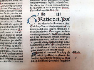 A LEAF FROM SUMMA PRAEDICANTIUM PRINTED BY JOHANN AMERBACH, BASIL, 1484.