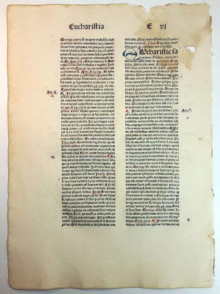 A LEAF FROM SUMMA PRAEDICANTIUM PRINTED BY JOHANN AMERBACH, BASIL, 1484.