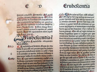 A LEAF FROM SUMMA PRAEDICANTIUM PRINTED BY JOHANN AMERBACH, BASIL, 1484.