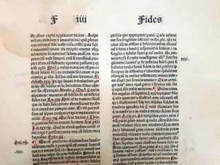 A LEAF FROM SUMMA PRAEDICANTIUM PRINTED BY JOHANN AMERBACH, BASIL, 1484.