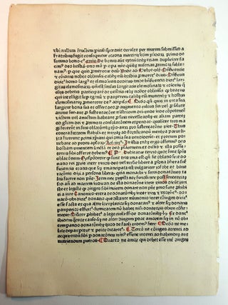 A LEAF FROM SERMONES DOMINICALES SUPER EPOSTOLAS PAULI, PRINTED BY HEINRICH KNOBLOCHTZER, STRASSBURG, 1478.