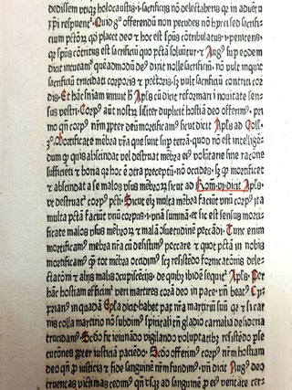 A LEAF FROM SERMONES DOMINICALES SUPER EPOSTOLAS PAULI, PRINTED BY HEINRICH KNOBLOCHTZER, STRASSBURG, 1478.