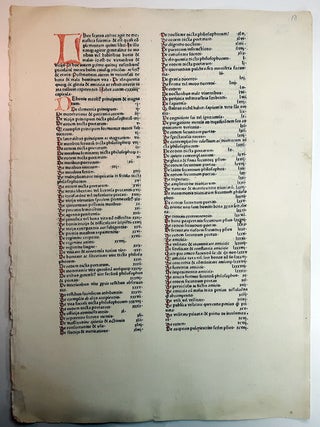 Item #313377 A LEAF FROM THE SPECULUM DOCTRINALE, PRINTED BY ADOLF RUSCH, STRASSBURG, BETWEEN...
