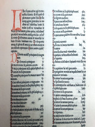 A LEAF FROM THE SPECULUM DOCTRINALE, PRINTED BY ADOLF RUSCH, STRASSBURG, BETWEEN 1477 AND 11 FEB, 1478.