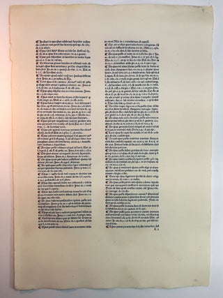 Item #313381 A LEAF FROM DE REPERTORIUM UTRIUSQUE IURIS, PRINTED BY JOHANNES HERBORT, de...