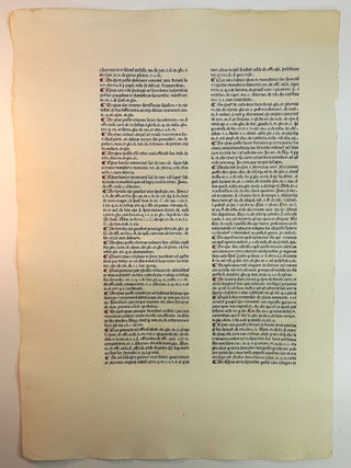 A LEAF FROM DE REPERTORIUM UTRIUSQUE IURIS, PRINTED BY JOHANNES HERBORT, de SELIGENSTADT, PADUA, 1480.