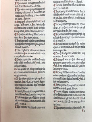 A LEAF FROM DE REPERTORIUM UTRIUSQUE IURIS, PRINTED BY JOHANNES HERBORT, de SELIGENSTADT, PADUA, 1480.