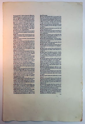 A LEAF FROM DE REPERTORIUM UTRIUSQUE IURIS, PRINTED BY JOHANNES HERBORT, de SELIGENSTADT, PADUA,...