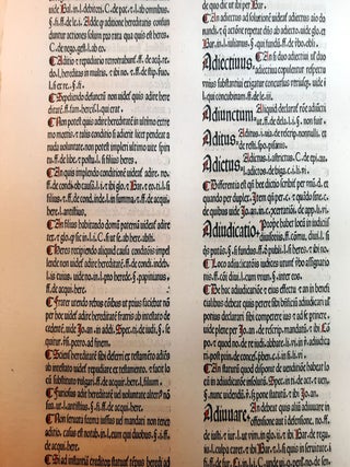 A LEAF FROM DE REPERTORIUM UTRIUSQUE IURIS, PRINTED BY JOHANNES HERBORT, de SELIGENSTADT, PADUA, 1480.