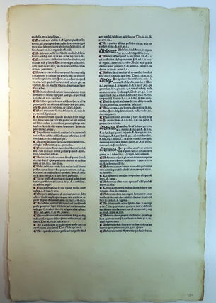 Item #313384 A LEAF FROM DE REPERTORIUM UTRIUSQUE IURIS, PRINTED BY JOHANNES HERBORT, de...