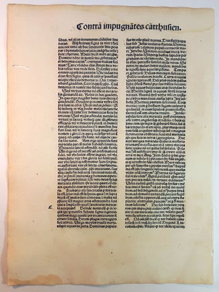 A LEAF FROM THE OPERA PRINTED BY JOHANN GRÜNINGER, STRASSBURG, 1488.