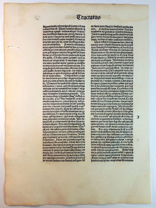 A LEAF FROM THE OPERA PRINTED BY JOHANN GRÜNINGER, STRASSBURG, 1488.