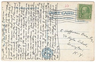 Item #313396 AUTOGRAPH POSTCARD TO E. HOFFMANN PRICE, SIGNED BY HPL IN PSEUDO-ARABIC SCRIPT. H....