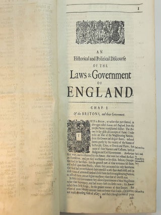 HISTORICAL AND POLITICAL DISCOURSE OF THE LAWS AND GOVERNANCE OF ENGLAND, From the First Times to the End of the Reign of Queen Elizabeth. With a Vindication of the Ancient Way of Parliaments in England. Collected from some Manuscript Notes of John Selden, Esq., by Nathaniel Bacon of Grays Inn, Esquire. In 2 Parts.