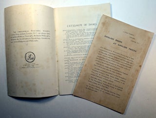A CATALOGUE OF BOOKS FOR SALE BY THE THEOSOPHICAL PUBLISHING SOCIETY