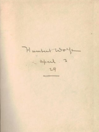 GRAZIELLA by A. De LAMARTINE; Humbert Wolfe's Copy, Signed and Dated.