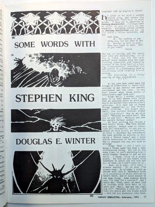 SPECIAL STEPHEN KING ISSUE of FANTASY NEWSLETTER. No. 56, February 1982 Issue.