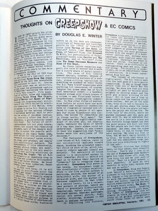 SPECIAL STEPHEN KING ISSUE of FANTASY NEWSLETTER. No. 56, February 1982 Issue.