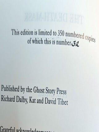THE DEATH MASK, AND OTHER GHOSTS. Deluxe Issue.