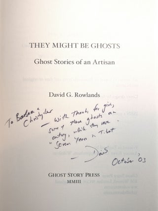 THEY MIGHT BE GHOSTS: Ghost Stories of an Artisan.