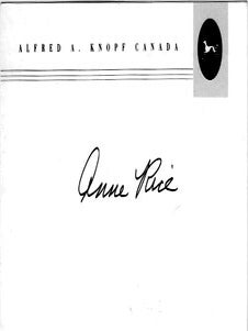 INTERVIEW WITH THE VAMPIRE. With a Signed Bookplate.