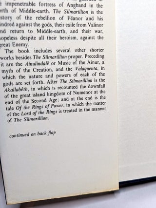 THE SILMARILLION. Edited by Christopher Tolkien. The True First Edition, First Printing.