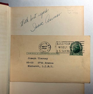 I, ROBOT. Signed by the Author, along with the Invitation to the Launch Party, Dec 2nd, 1950.