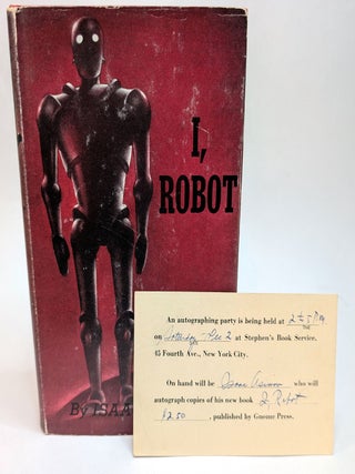 I, ROBOT. Signed by the Author, along with the Invitation to the Launch Party, Dec 2nd, 1950.