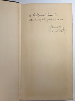 THE CADAVER OF GIDEON WYCK. By A Medical Student. Edited by Alexander Laing. Inscribed First Edition.