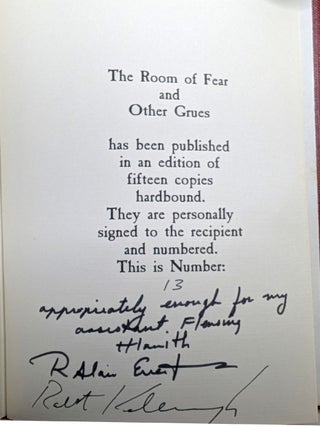 THE ROOM OF FEAR AND OTHER GRUES. Edited and Annotated by R. Alain Everts. Introduction by H.P. Lovecraft. Illustrated by Robert Kellough.