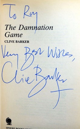THE DAMNATION GAME. Inscribed by the Author.